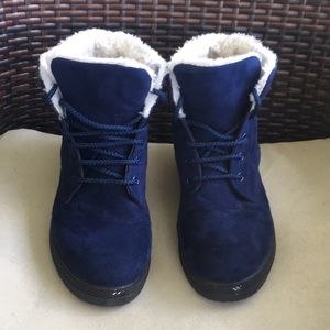 SQL Womens Combat Boots Faux Suede Faux